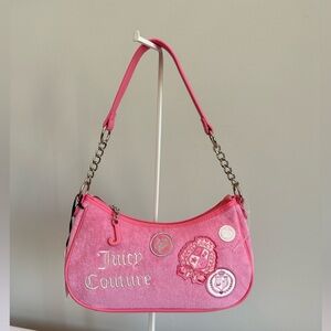 Juicy Couture Hot Pink Embroidered Patch Shoulder Bag